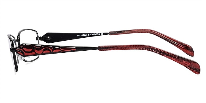 Archelaus  Black/Red  Metal Eyeglass Frames from EyeBuyDirect