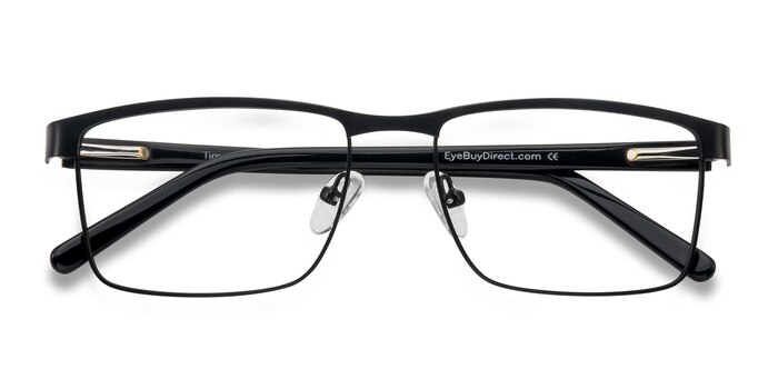 Black Time Square -  Classic Metal Eyeglasses