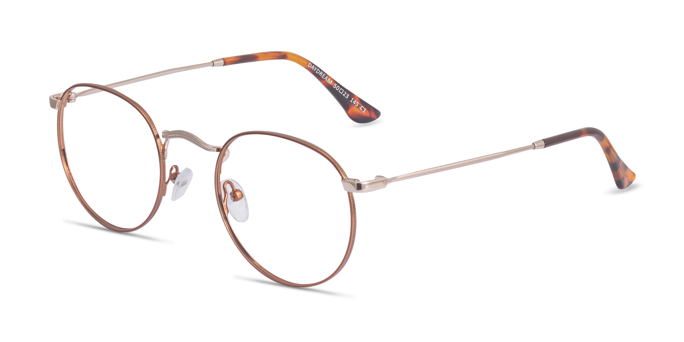 Daydream Round Brown Golden Full Rim Eyeglasses Eyebuydirect