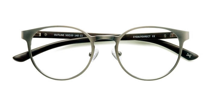 Matte Silver/Wood Outline -  Classic Wood Texture Eyeglasses