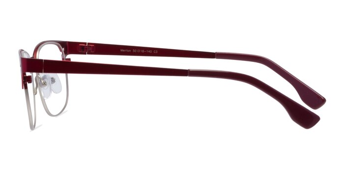 Merrion Burgundy Metal Eyeglass Frames from EyeBuyDirect