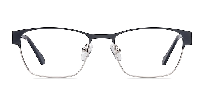 Admire Black Silver Metal Eyeglass Frames from EyeBuyDirect