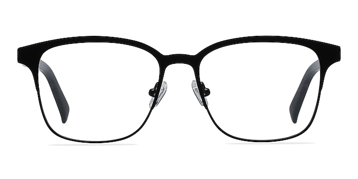 Intense Matte Black Acetate-metal Montures de lunettes de vue d'EyeBuyDirect