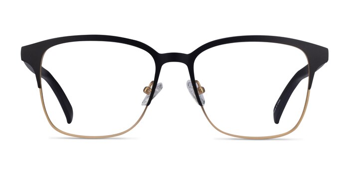Intense Matte Black/Golden  Acetate-metal Montures de lunettes de vue d'EyeBuyDirect