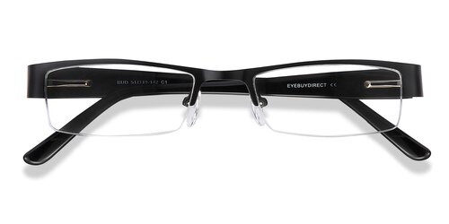 Unisex S Rectangle Black Acetate, Metal Prescription Eyeglasses - Eyebuydirect S Bud