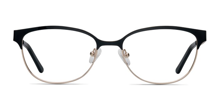 Sapphire Black Golden Métal Montures de lunettes de vue d'EyeBuyDirect