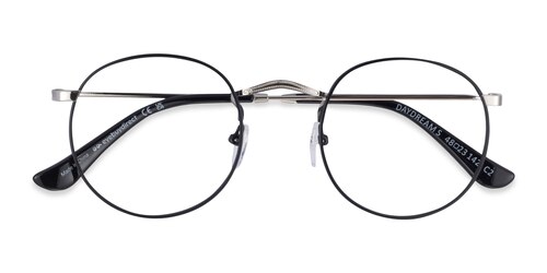 Unisex S Round Black Silver Metal Prescription Eyeglasses - Eyebuydirect S Daydream