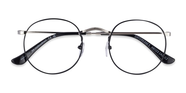 Daydream prescription eyeglasses (Black Silver) - 16293 - Eyeglasses This round lensed frame is stylishly complemented  sku 16293