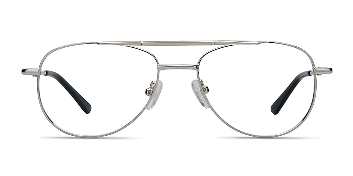 Tasker Silver Metal Eyeglass Frames from EyeBuyDirect