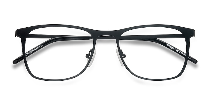 Matte Black Whisper -  Metal Eyeglasses