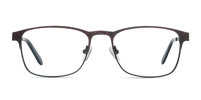 Olympia Red Gray Metal Eyeglass Frames from EyeBuyDirect
