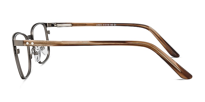 Lines Gunmetal Métal Montures de lunettes de vue d'EyeBuyDirect
