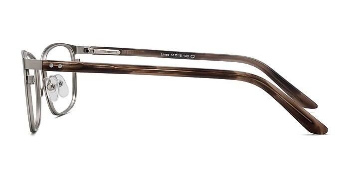 Lines Argenté Métal Montures de lunettes de vue d'EyeBuyDirect