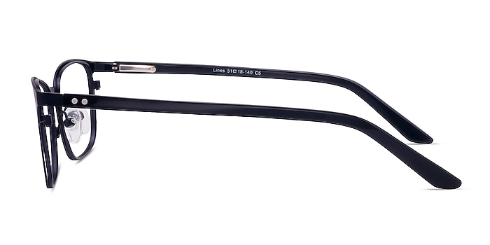 Lines Bleu marine  Métal Montures de lunettes de vue d'EyeBuyDirect