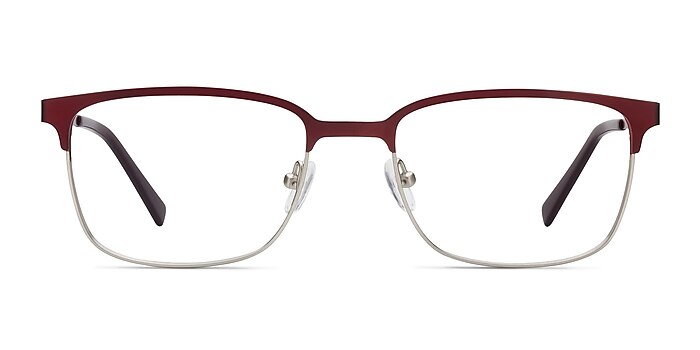 Manchester Burgundy Métal Montures de lunettes de vue d'EyeBuyDirect