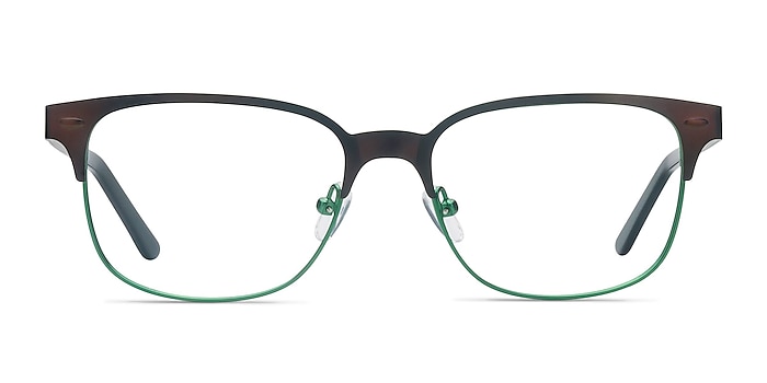 Baker Street Brown Green Métal Montures de lunettes de vue d'EyeBuyDirect