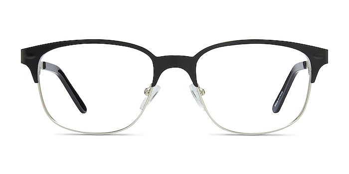 Baker Street Black Silver Métal Montures de lunettes de vue d'EyeBuyDirect
