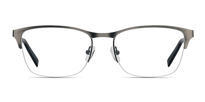 Time Matte Silver Metal Eyeglass Frames from EyeBuyDirect