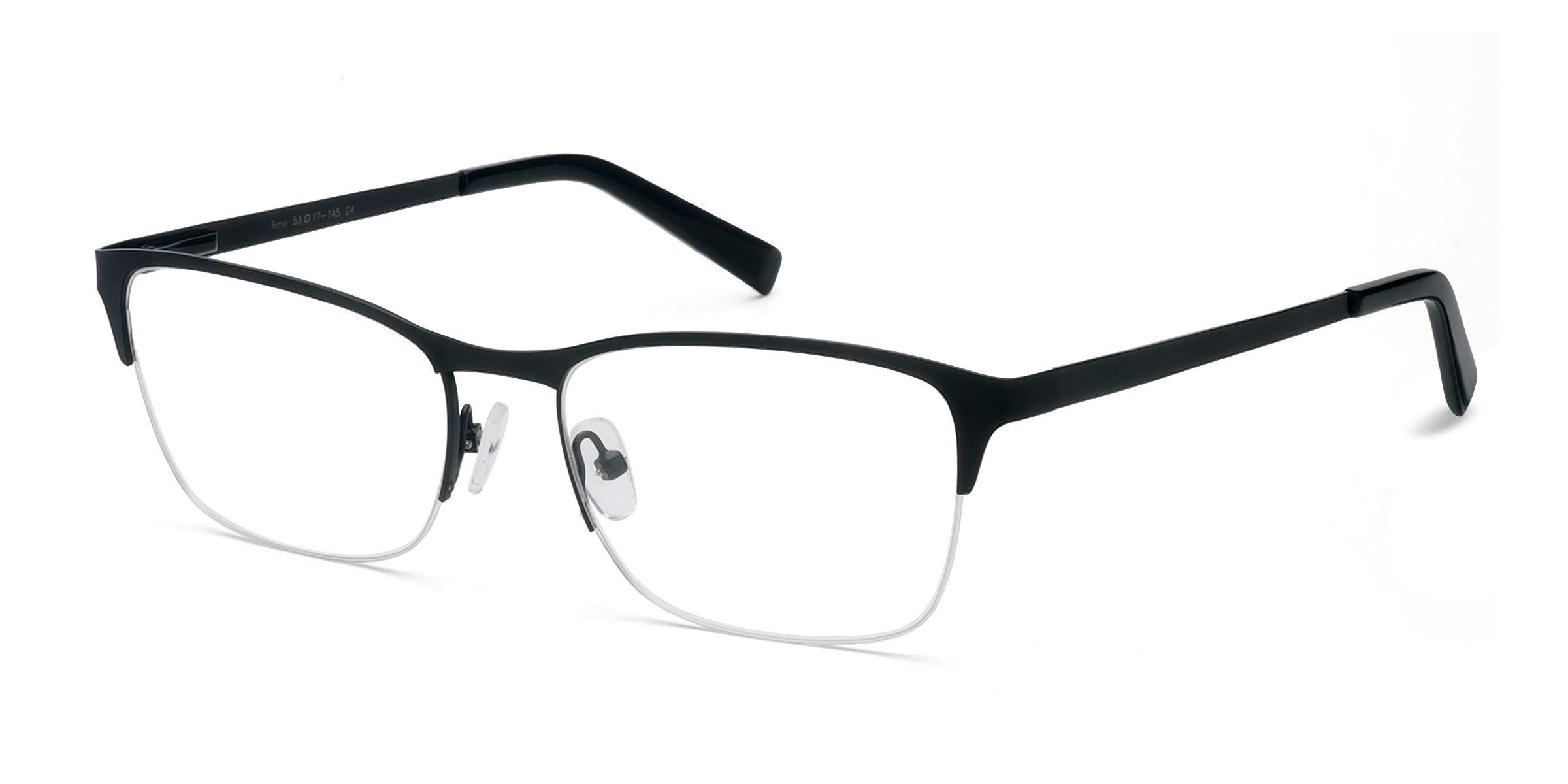 Time Rectangle Black Semi Rimless Eyeglasses Eyebuydirect