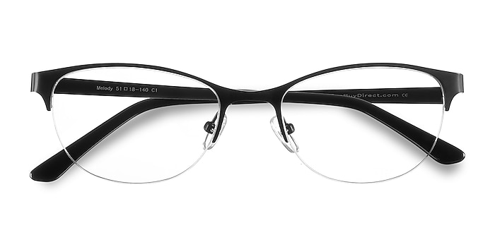Matte Black Melody -  Metal Eyeglasses