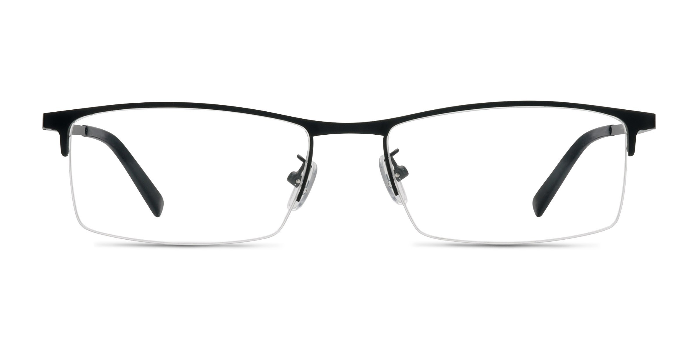 Vega Rectangle Black Semi Rimless Eyeglasses Eyebuydirect