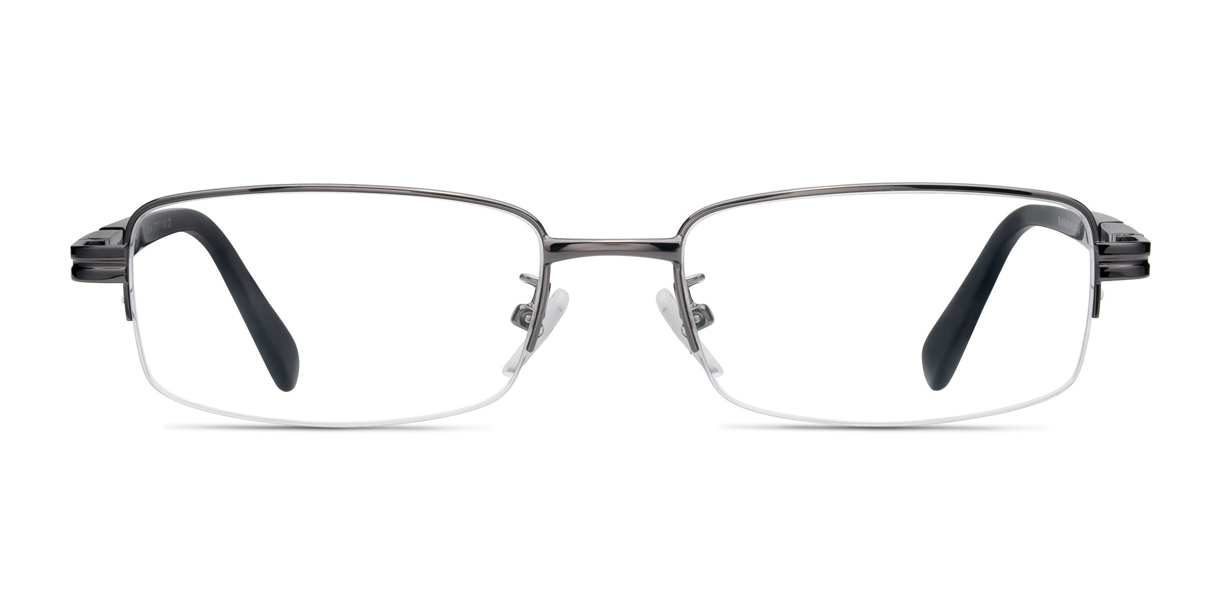 Above Rectangle Gunmetal Semi Rimless Eyeglasses | Eyebuydirect