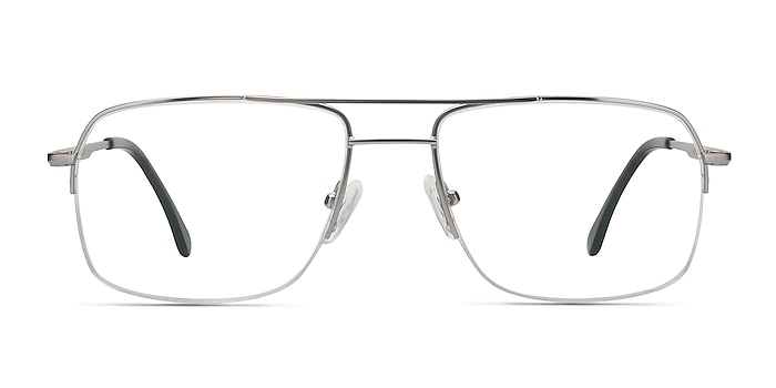 Tux Argenté Métal Montures de lunettes de vue d'EyeBuyDirect