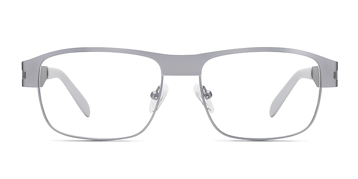 Wallace Matte Gray Metal Eyeglass Frames from EyeBuyDirect