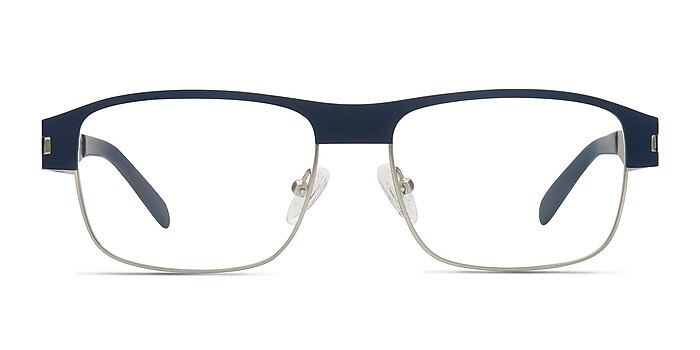 Wallace Matte Navy Metal Eyeglass Frames from EyeBuyDirect