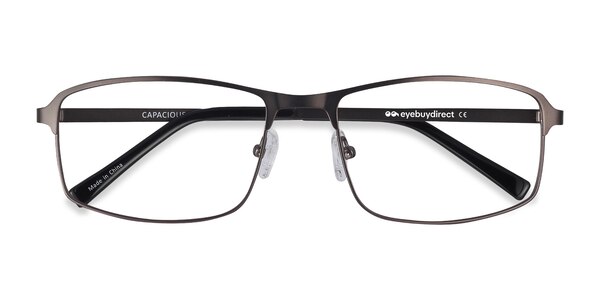 Capacious prescription eyeglasses (Matte Gunmetal)