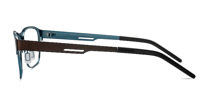 Python Matte Brown Metal Eyeglass Frames from EyeBuyDirect