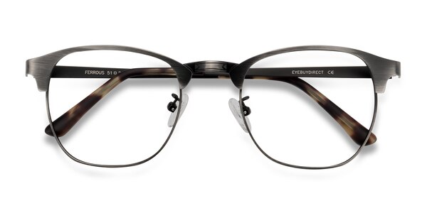 Ferrous prescription eyeglasses (Gunmetal) - 18529 - Eyeglasses These browline style eyeglasses gain a trendy boos sku 18529