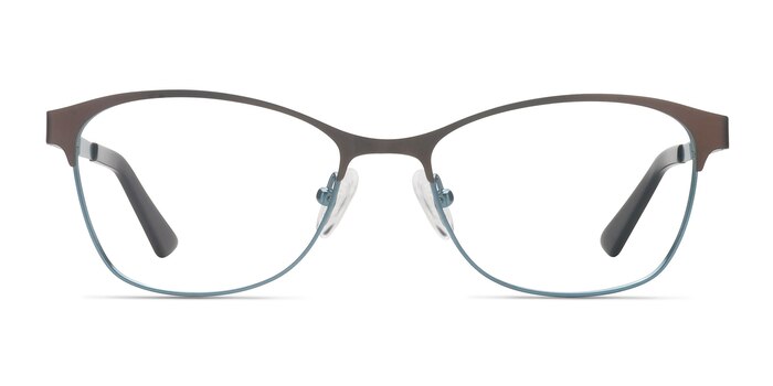 Sabrina Brown Blue Métal Montures de lunettes de vue d'EyeBuyDirect