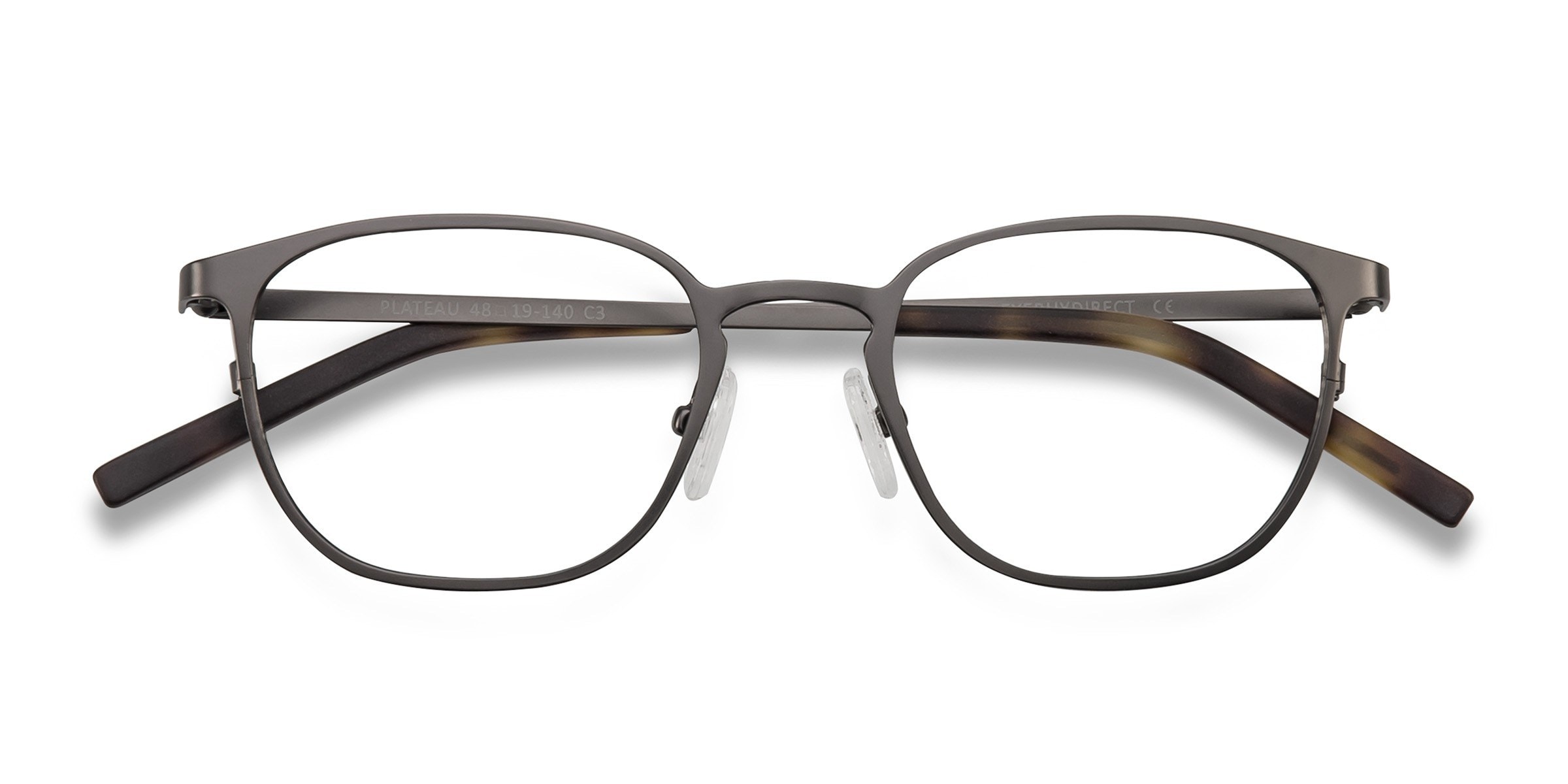Plateau Rectangle Gunmetal Full Rim Eyeglasses | Eyebuydirect
