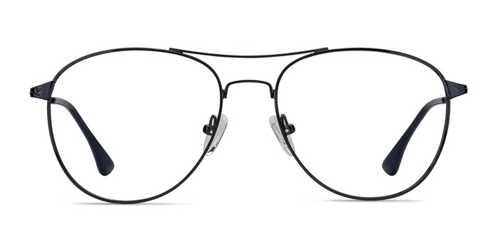 Westbound Dark Navy Metal Eyeglass Frames from EyeBuyDirect