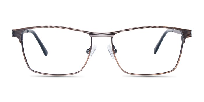 Caliber Brun Métal Montures de lunettes de vue d'EyeBuyDirect