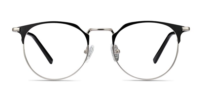 Veronica Black Silver Métal Montures de lunettes de vue d'EyeBuyDirect