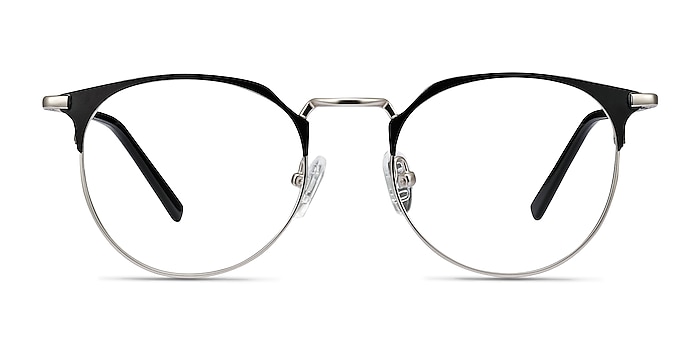 Veronica Black Silver Metal Eyeglass Frames from EyeBuyDirect