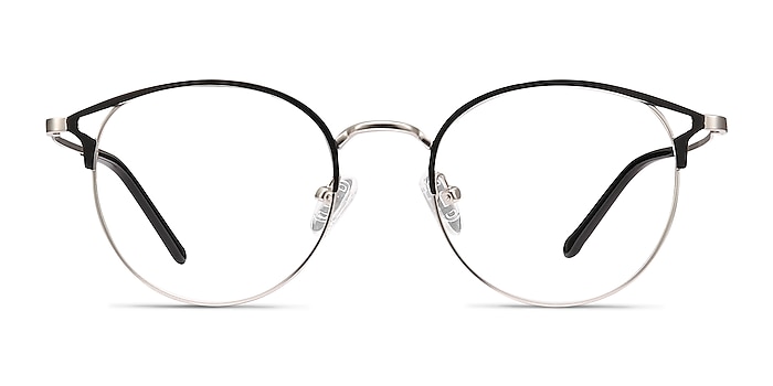 Jive Black & Silver Metal Eyeglass Frames from EyeBuyDirect