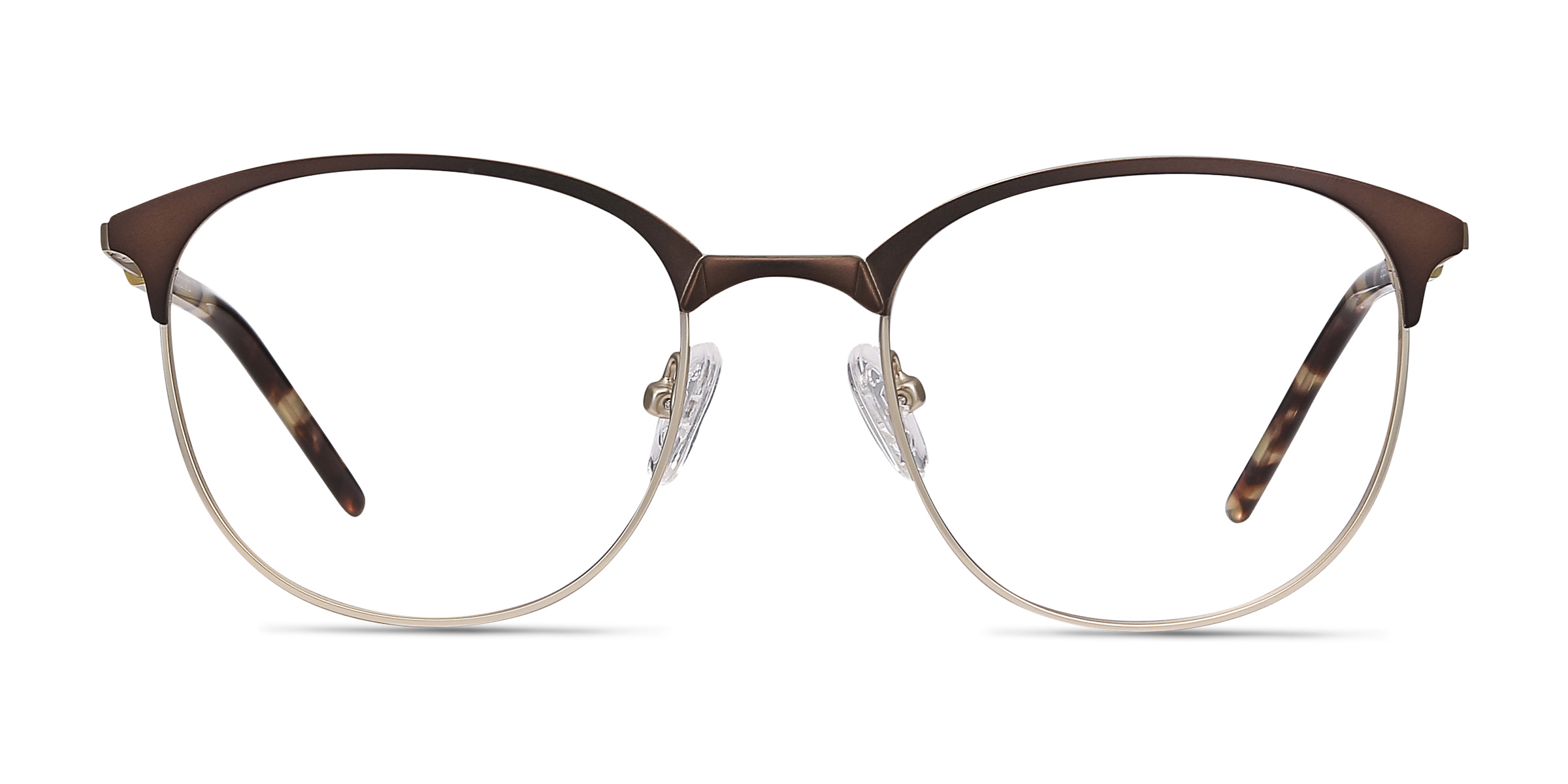 Perceive Square Brown Golden Full Rim Eyeglasses | Eyebuydirect