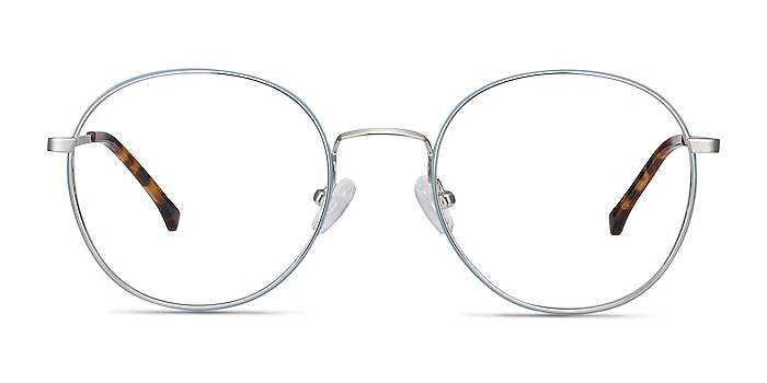 Progress Blue Silver Métal Montures de lunettes de vue d'EyeBuyDirect