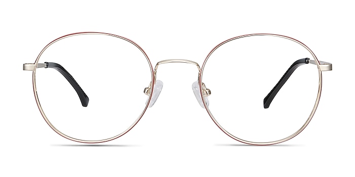 Progress Red Golden Metal Eyeglass Frames from EyeBuyDirect