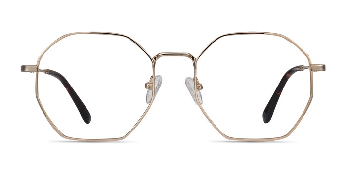 Octave Golden Metal Eyeglass Frames from EyeBuyDirect
