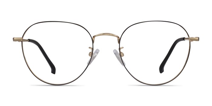 Inspire Black Golden Métal Montures de lunettes de vue d'EyeBuyDirect