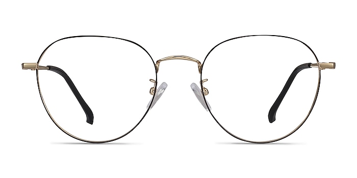 Inspire Black Golden Metal Eyeglass Frames from EyeBuyDirect