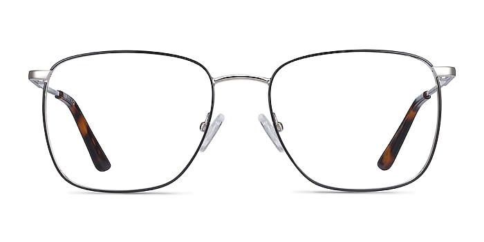 Reason Black Silver Metal Eyeglass Frames from EyeBuyDirect