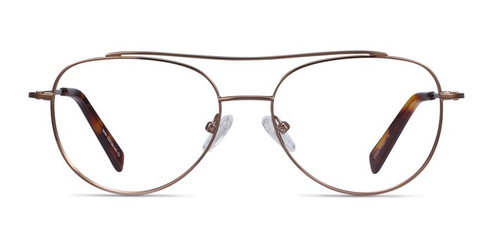 Max Brown Metal Eyeglass Frames from EyeBuyDirect