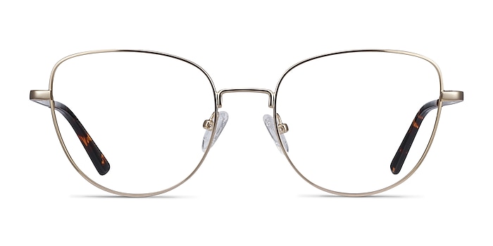 Clotilde Gold Metal Eyeglass Frames from EyeBuyDirect