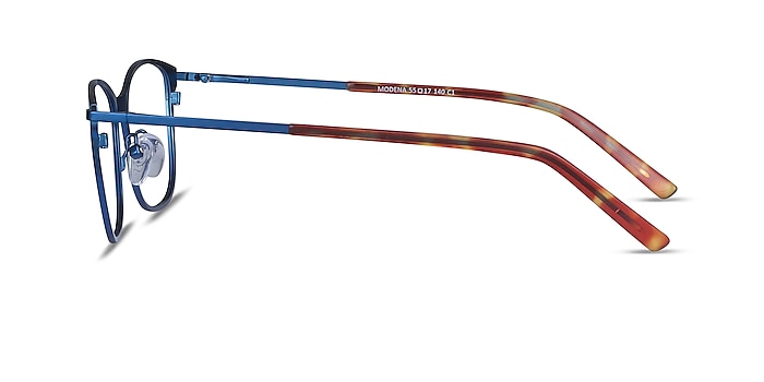Modena Bleu Métal Montures de lunettes de vue d'EyeBuyDirect