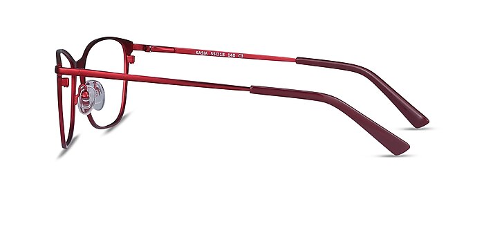 Kasia Burgundy Métal Montures de lunettes de vue d'EyeBuyDirect